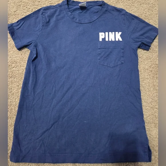 PINK Victoria's Secret Oversized Vintage Spellout Graphic Pocket Tee - Picture 3 of 5